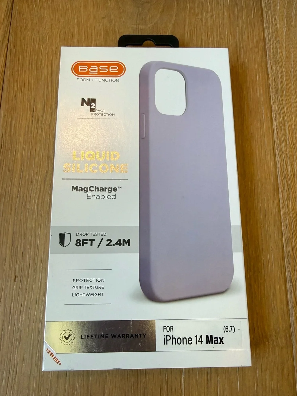 New Base Liquid Silicone MagCharge Case for iPhone 14 Max - Lavender Purple Case
